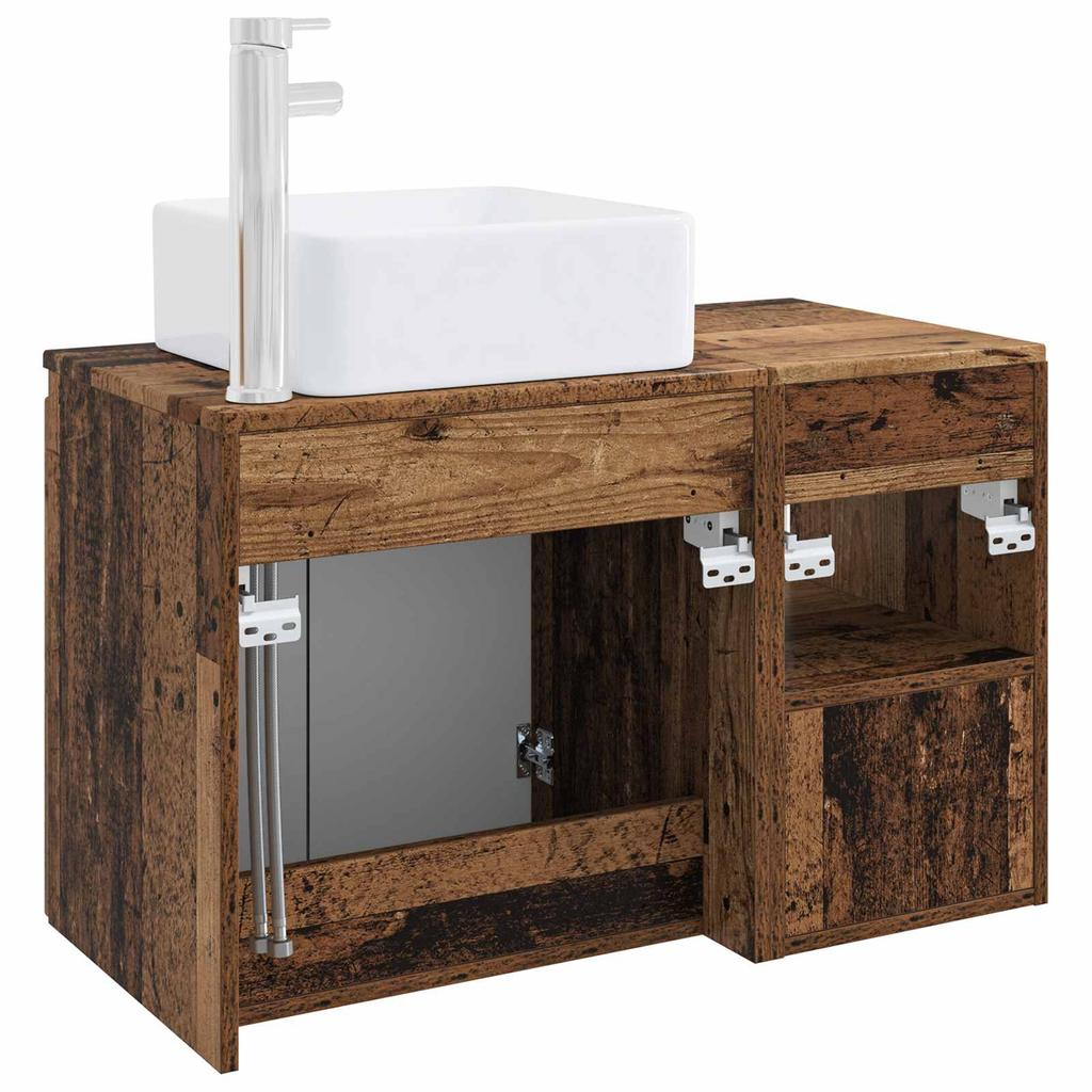 Bathroom Furniture Set 2 pcs Reclaimed Wood Engineered Wood
