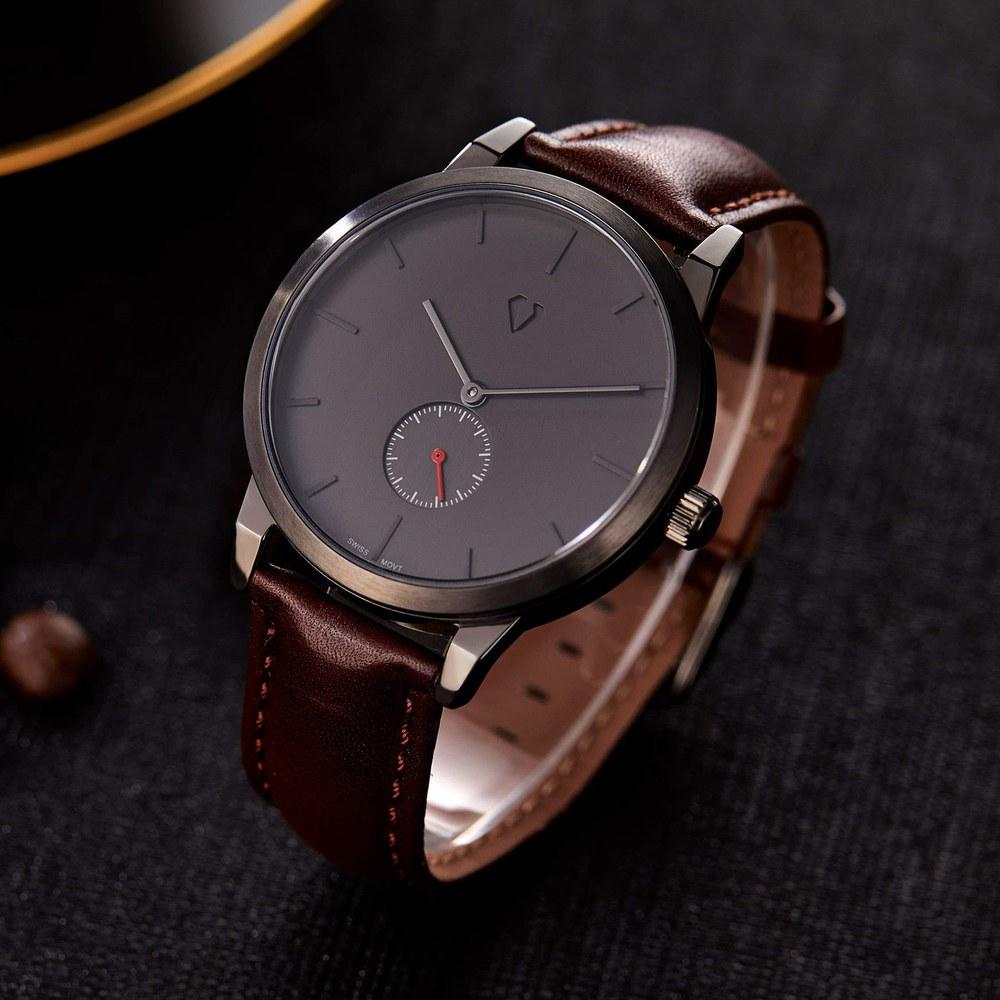 SURVAN WatchDesigner Men's Analog Wristwatch Battery-powered Waterproof Stylish Easy-to-read Black