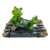 Unique Floating Turtles Frogs Sculpture With Rowing Theme Decorative Ornament For Outdoor Fountains Or Indoor Vignettes