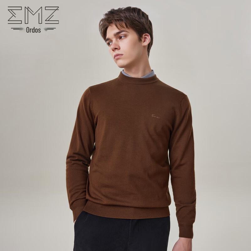 

EMZ Men s Solid Crewneck Wool Sweater 2XL/54