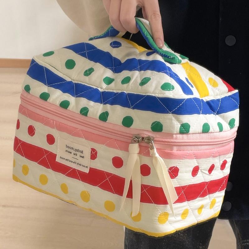 Colorful Dotted Makeup Organizers Bag Convenient Toiletry Organizers Bag Makeup Pouches for Sorting Small Belongings