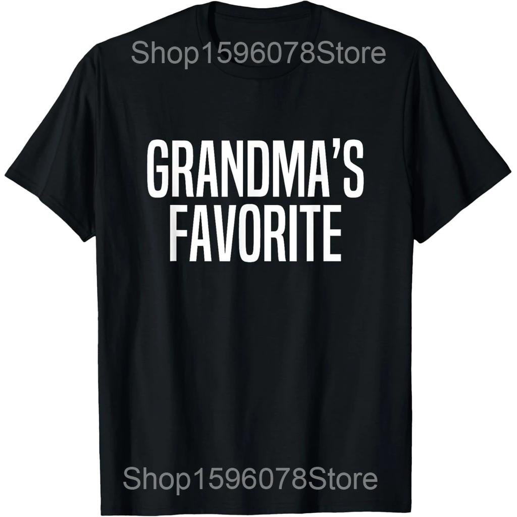 Funny Grandmas Favorite Graphic T Shirts Men Women Pure Cotton Humor Streetwear Tee Shirt Short Sleeve Unisex Loose Clothing