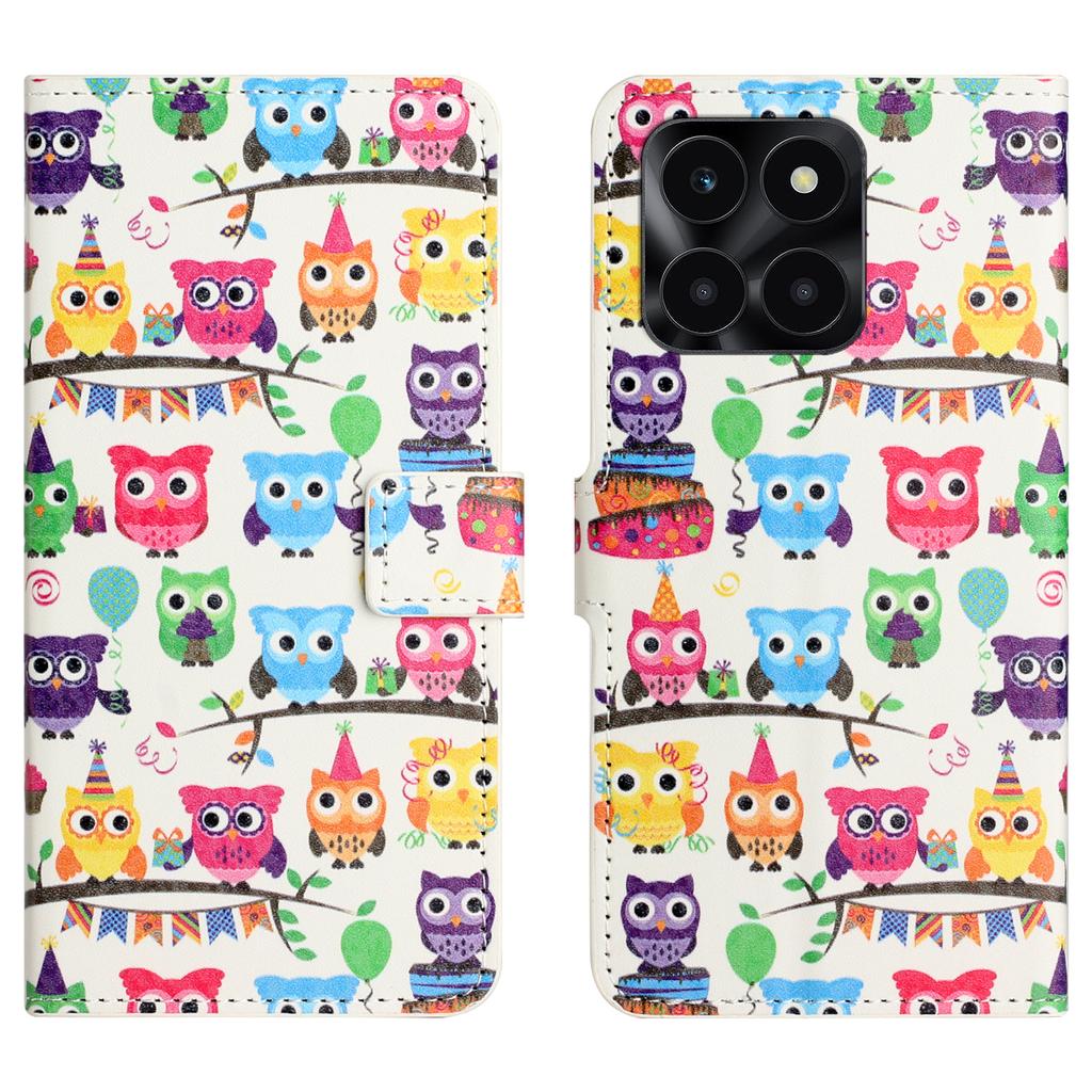 For Honor X6a 4G/X6b 4G/X6c 4G Wallet Case PU Leather Pattern Printing Phone Stand Cover