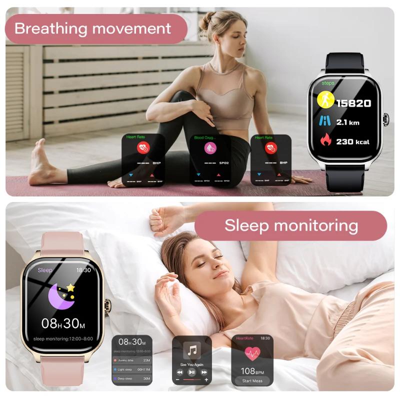 2025 New Voice Call Smartwatch 24 Hour Health Monitor 100+ Sports Modes Bluetooth Smartwatch for Men Women 2.01 Display