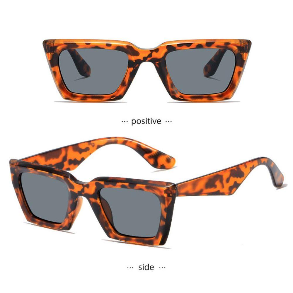Sun-Protective Driving Glasses Punk Black Shades Glasses Square Frame Sunglasses  for Women Men