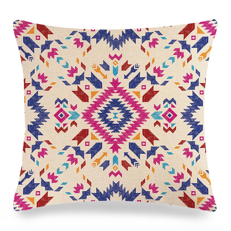 Seamless Geometric Abstract Pattern Digital Printing Short Plush Pillow Covers for Car Sofa Office Cushion Cover Home Goods