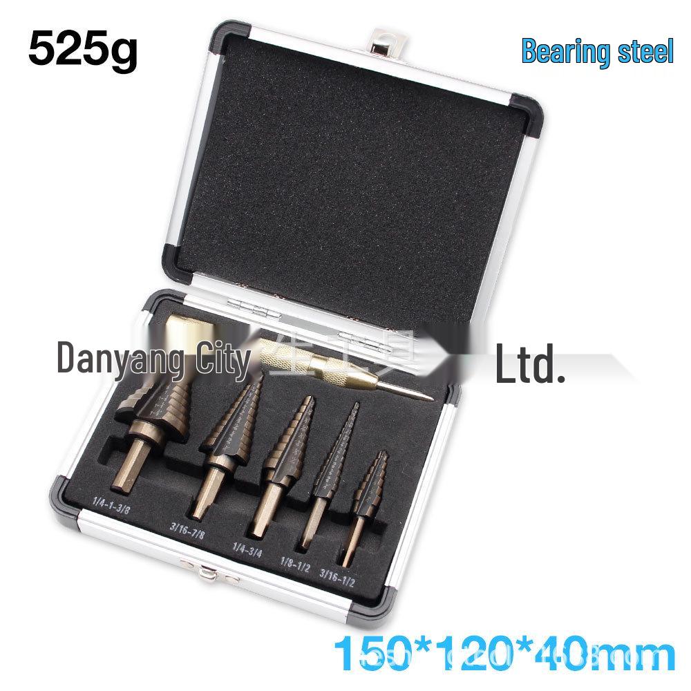 

Набор из 5 ступенчатых сверл HSS с треугольным хвостовиком, чёрно-золотой, в алюминиевом кейсе