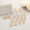 Niche Design Pearl & Zircon Butterfly and Clover Stud Earrings with S925 Silver Needle