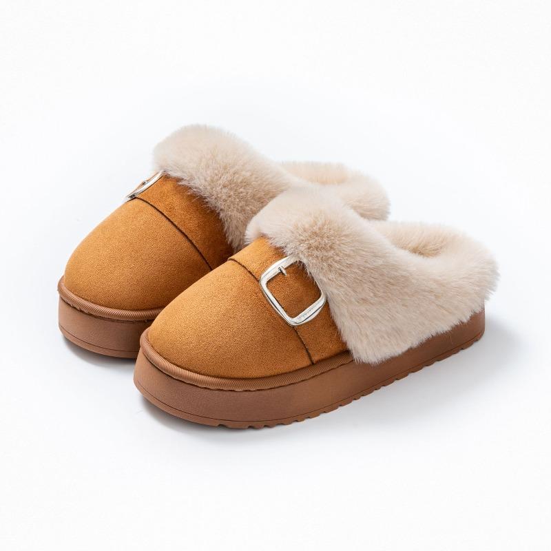 New Thick-soled Snow Boots with Belt Buckles, Fleece and Thickened Warm Cotton Shoes, Thick Shoes