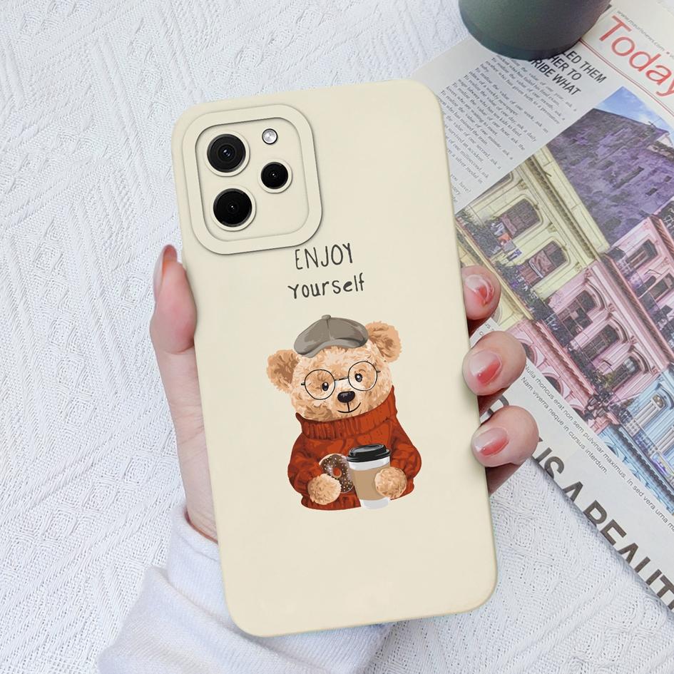 Für Honor 9X Pro Magic5 Pro X8A X7A 30 50 70 Lite Hülle Cute Bear Fashion Stoßfest Matte Weiche Flüssigkeit Silikon Schutzhülle Für Honor Bumper