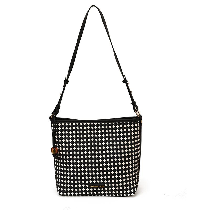 Women's Bag New Embossed Woven Commuter Tote Bag Simple Underarm Bag Large Capacity Shoulder Bag