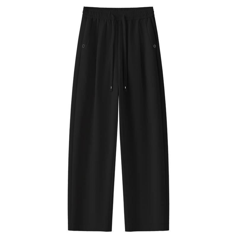 Women's Spring Summer 2025 High-Waist Beige Wide-Leg Pants - Fashionable, Slimming, and Versatile Trousers