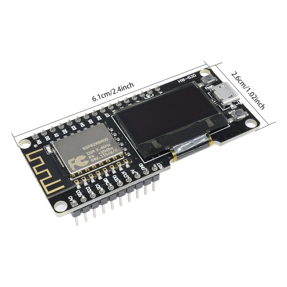 ESP8266 ESP-12F WIFI Module Wireless CP2102 Development Board 0.96 Inch OLED Display with Pin for Anrduino NodeMCU WeMos
