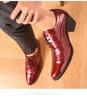 Retro Style Men's Pointed Leather Dress Shoes - Shiny, Height-Increasing, Plus Size Fashion for Hairstylists.