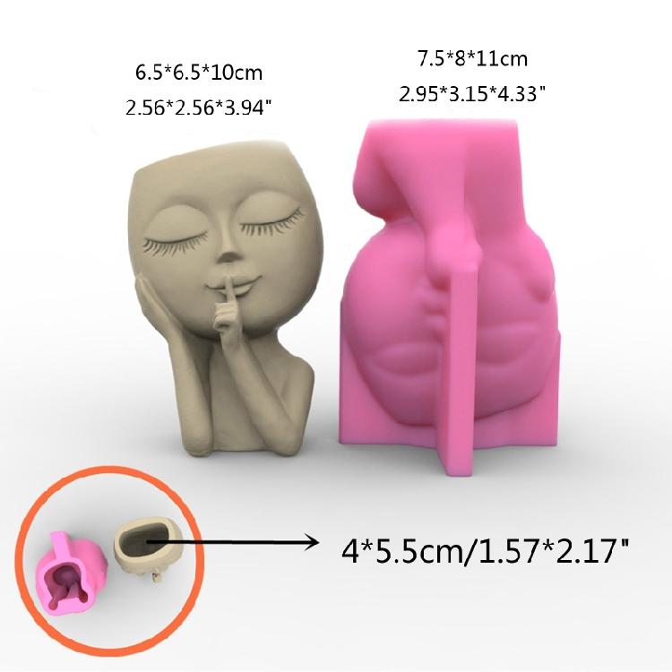 Flower Pot Resin Casting Mold Cute for Doll Succulent Planter Epoxy Mold Handmad