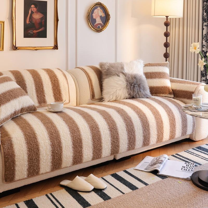 

Подушка для дивана из овечьей шерсти, Противоскользящая осенью и зимой, Высококачественная плюшевая подушка для сиденья, Универсальная для всех сезонов Новый Чехол Чехол Чехол 70*70cm