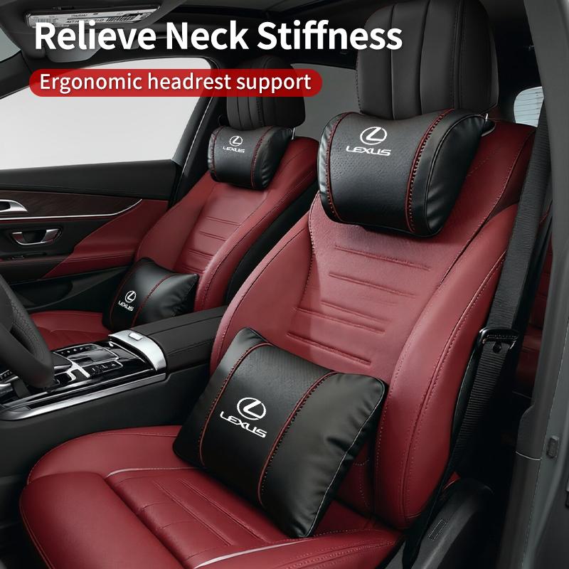 Car Seat Headrest Lumbar Support Neck Pillow Waist Cushion Backrest For Lexus UX250h RX450h CT200h RX400h RX300 NX300h RX350 AEK1