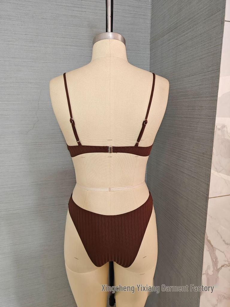 2024 European and American Solid Color Underwire Bikini - Sexy Women's Beach Swimsuit