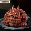 Yixing Zisha Wealth-attracting Ox Golden Toad Tea Pet Vintage Flowerpot Landscaping Tea Figurine Play Toys Tea Statue Ornaments