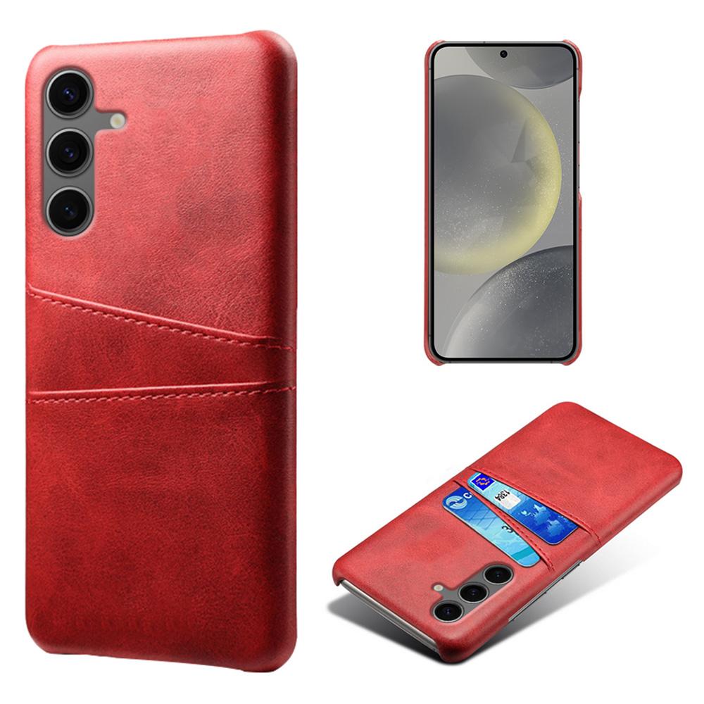 For Samsung Galaxy S24 FE Case Dual Card Slots PU Leather+Hard PC Phone Cover