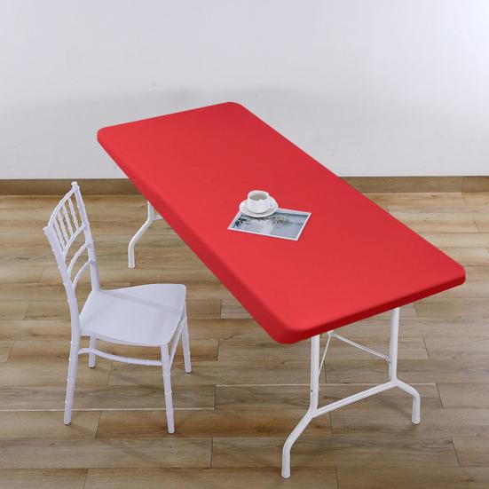 4/6/8FT Stretch Table Cover Elastic Edge Design Wrinkle-Resistant Seamless Fit Easy Installation Folding Table Cover