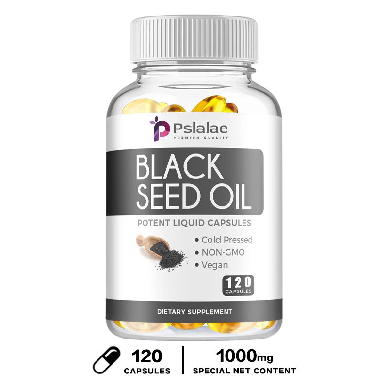 Pslalae 1000 mg Biologische Zwarte Komijnzaadolie - Vegan Capsules - Gezondheid van het Haar