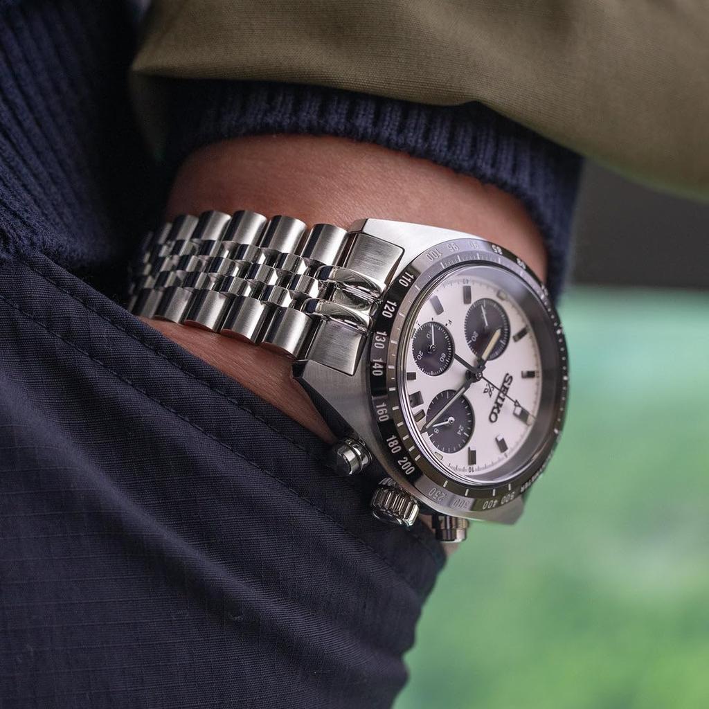 20mm Metal Watch Band Stainless Steel Jubilee 2 Bracelet for Seiko Prospex Speedtimer Solar Chronograph V-Clasp