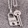 Qixi Festival Valentine's Day Couple Love Lock Key Pendant Necklace