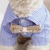 Blue Striped Pet Bow Tie Collar, Suitable for Cats and Dogs, for All Seasons