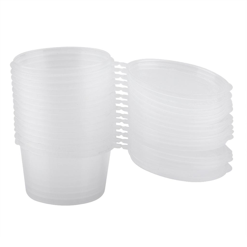 100m l4oz Genomskinliga Plastmuggar Takeaway Sås Kryddlåda Såsmugg