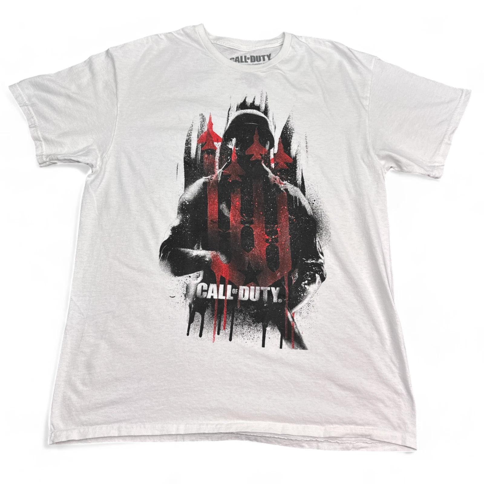 Call of Duty T Shirt Adult Size Large White Big Print VTG Style Logo Graphic Tee 2XL