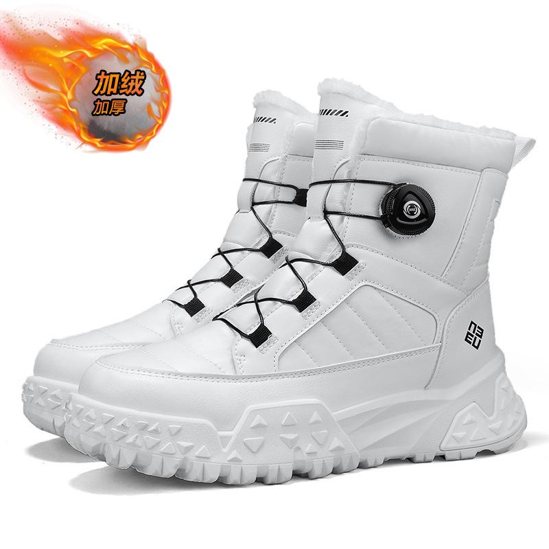 Snow Boots Men's Winter New Velvet Warm Mid-top Short Boots High-top Shoes Casual Fashion Sports Cotton Shoes