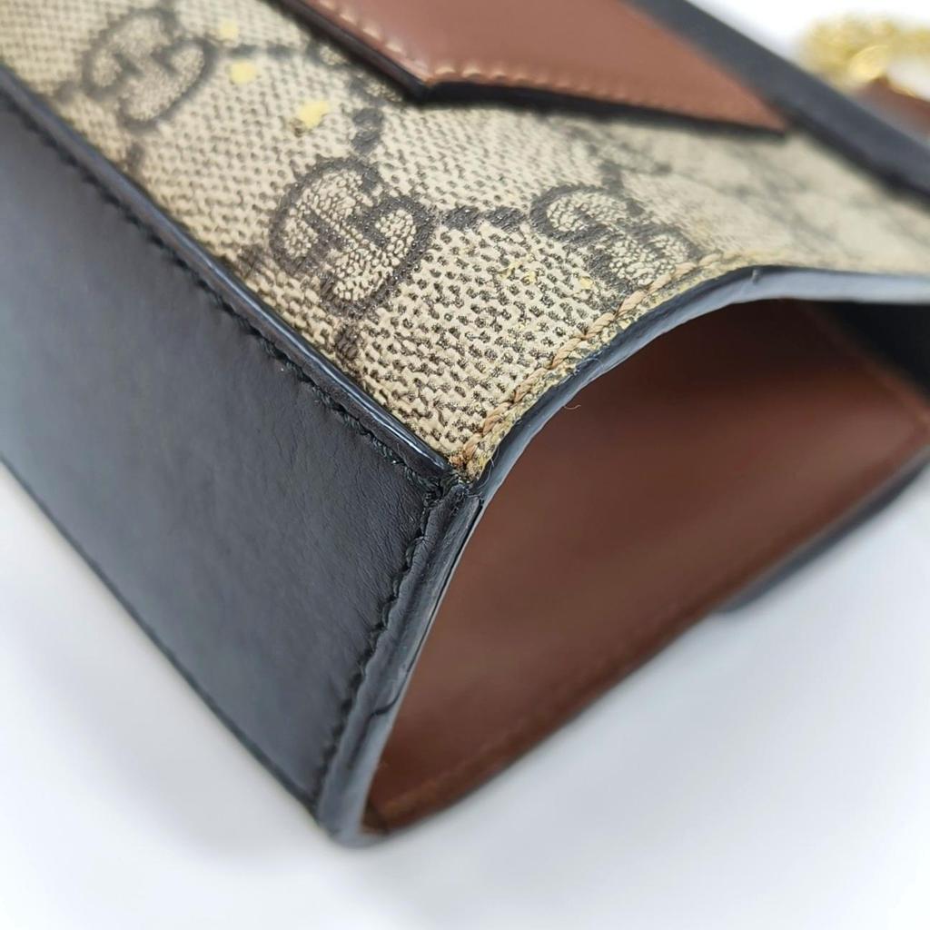 [Pre-Owned] Padlock Moonlight Treasure Box Series Metal Lock Logo Canvas And Leather Crossbody Bag Small - Good #1JMSL0D
