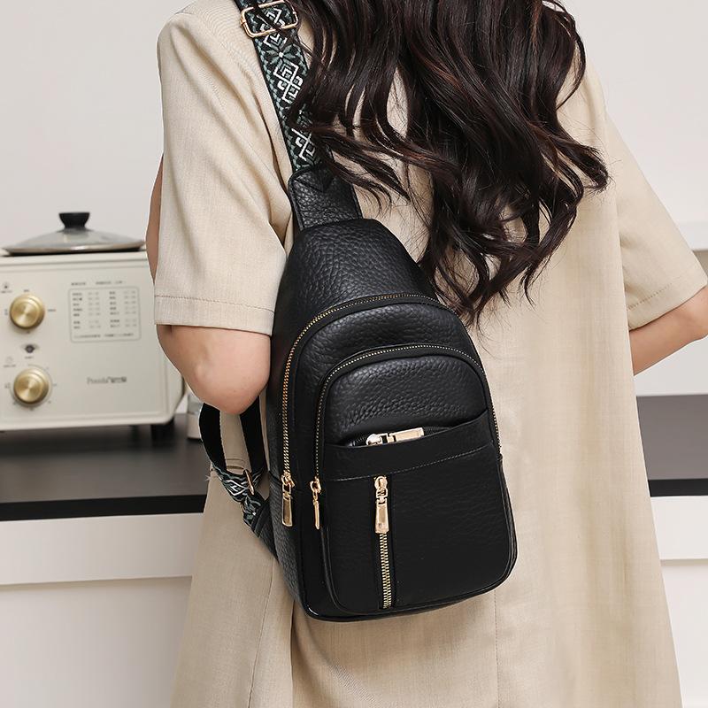 

Women s Chest Bag Wide Shoulder Bag Vintage Crossbody Bag зелений