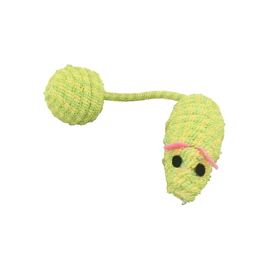 Interactive Cats Mouse Toy With Ball Tail, Colorful Woven Teaser Toy With Crinkle Sound, Automatic Cats Self-Play Entertainment Toy, Pet Chew And