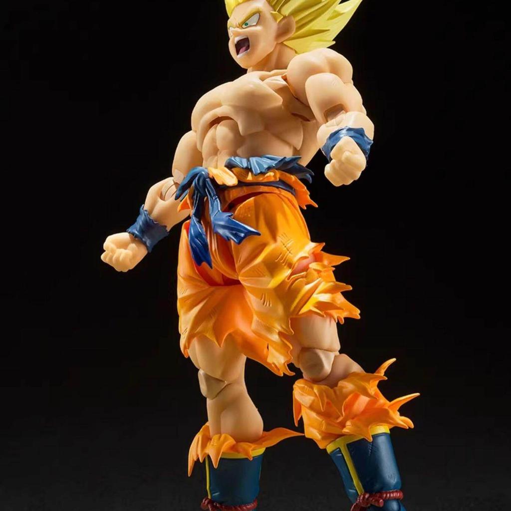 New Anime Bandai Shf Dragon Ball Son Goku 3.0 Action Figure Battle Damaged Super Saiyan Collectible Model Toy Brithday Gift