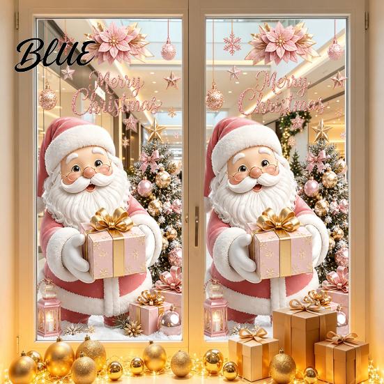 Seasonal Home Beautification Christmas Window Clings Cute Snowman Santa Penguin Reindeer Stickers for Waterproof PVC Decor Glass Reusable