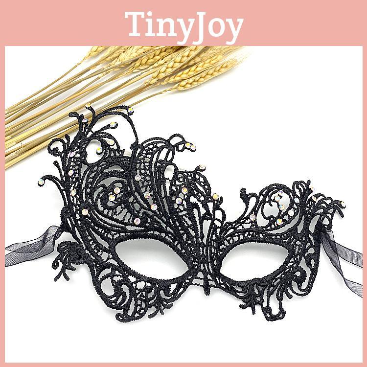 Princess Lace Halloween Costume Mask With Rhinestones For Themed Parties And Cosplay