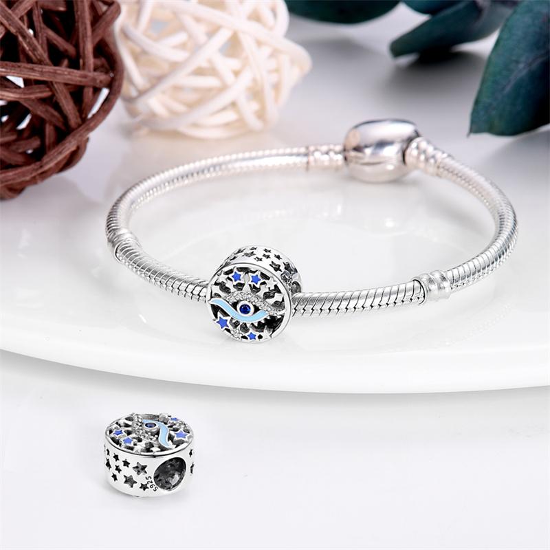 Original Copper Charms Luxury Circular Eye Of The Demon Beads Fit Bracelet Diy Women Making Delicate Gift