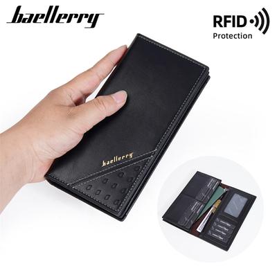 Protección RFID Carteras Largas Diseño Vintage Tarjetero para Hombres Billetera Plegable Monedero