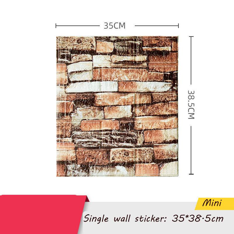 35*38.5cm 3D Wall Sticker Self Adhesive Panel Living Room Background Brick Waterproof Wallpapers Mural Bedroom DIY Decorative