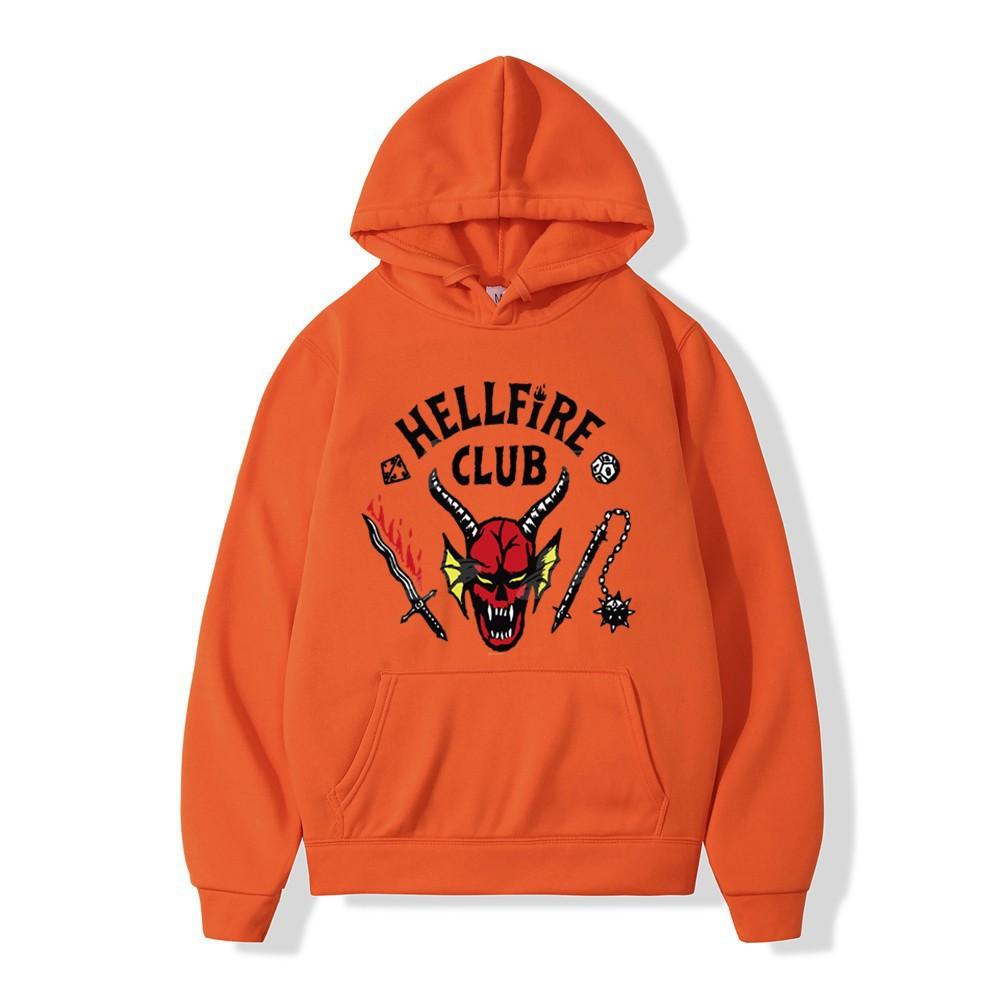 2025 cross-border new Stranger Things Season hoodie Stranger Things 4 hooded loose sweater S оранжевый