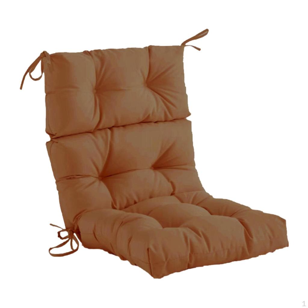 Outdoor Backrest Chair Cushion, Rocking Cushion with Ties, Soft High Back