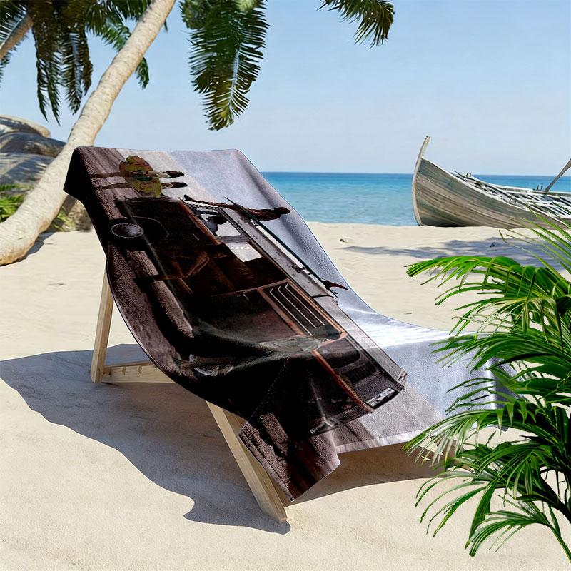 Outer Banks Poster Print Beach Towel, Large Soft Quick Dry Towel for Beach Camping Swimming