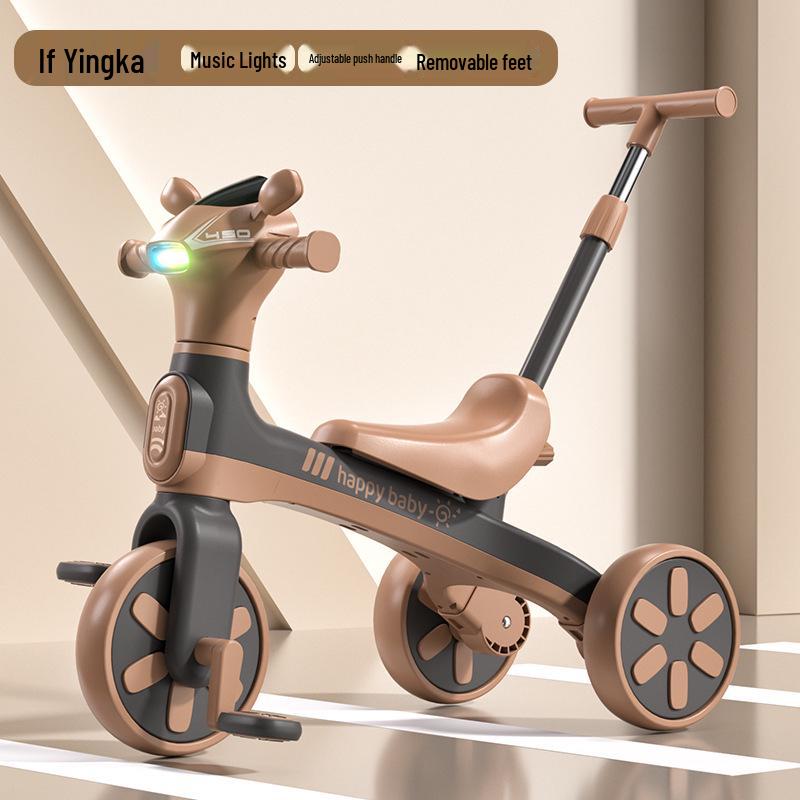 

Многофункциональный детский трехколесный велосипед и беговел с музыкой - Легкая уличная педальная коляска