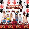 Mpanwen Red Video Game Party Supplies - 212Pcs Gamer Gaming Party Decoration For Boys Birthday Party - Table Cover, Plates, Cups, Napkins, Utensils,