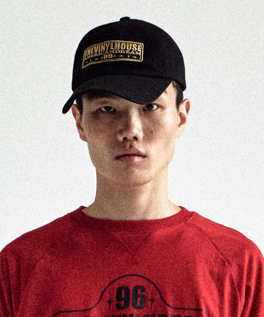 THEVINYLHOUSE Square Patch Ball Cap Black