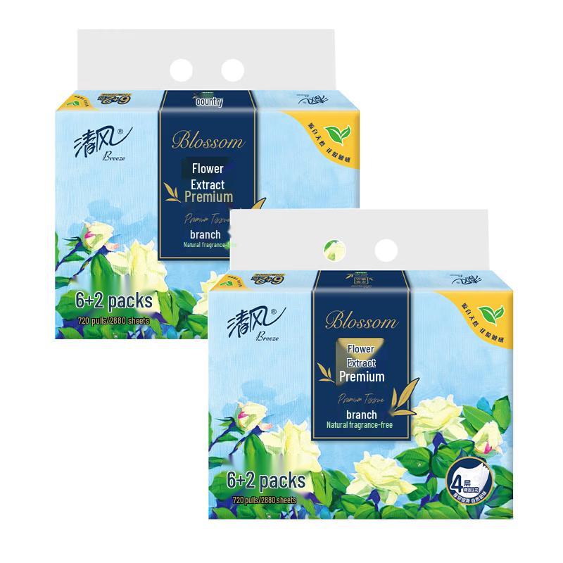 Purejoy Floral Essence 4-Ply Softpack Tissues