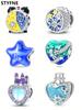 Charm Plata Copper Colors Starry Sky Bead Charms Pendants For Genuine Bracelets For Women DoItYourself Jewellery Love Gifts