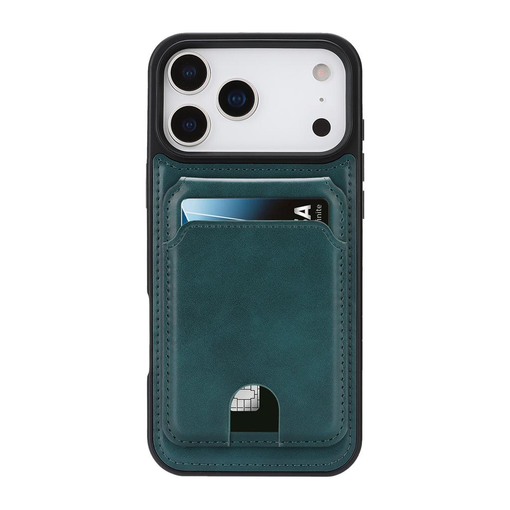 Luxury Business Magnetic Cards Solt Leather Case For iPhone 17 Pro Max 16 Plus 15 14 13 12 kickstand 360 Shockproof RFID Cover
